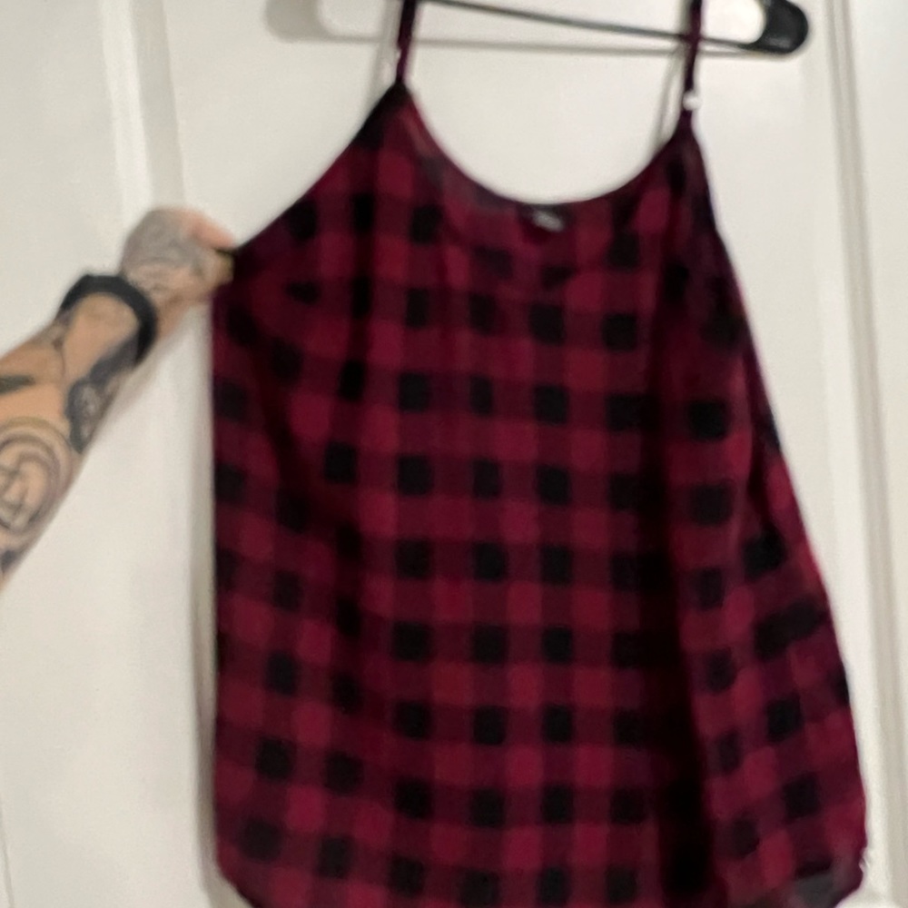Torrid Red Plaid Challis Tank Top